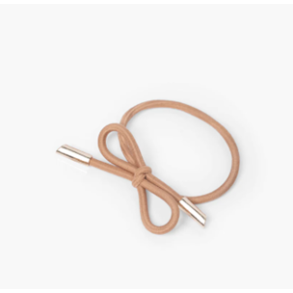 Corinne Hair Tie Bow Metal Plain - Camel