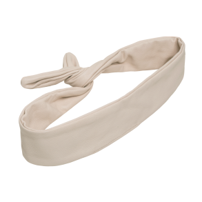 Corinne Leather Hairband Wire - Cream