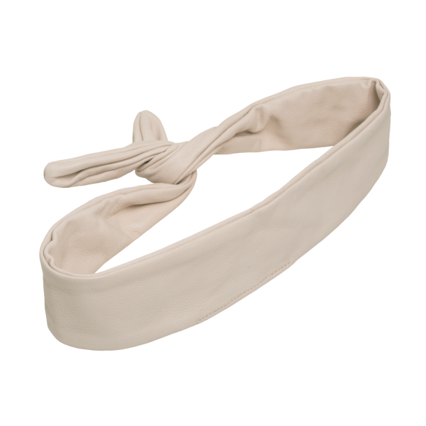 Corinne Leather Hairband Wire - Cream