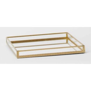 Corinne Mirror Tray With Brass