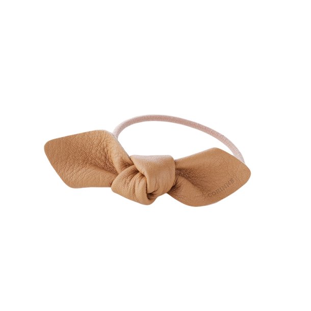 Corinne Bow Small Hair Tie - Camel
