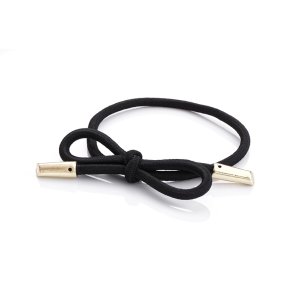 Corinne Hair Tie Bow Metal Plain - Black