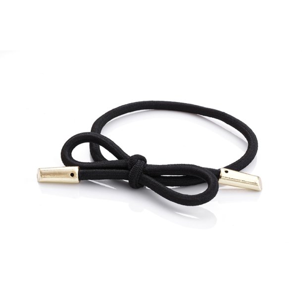 Corinne Hair Tie Bow Metal Plain - Black