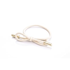 Corinne Hair Tie Bow Metal Plain - Cream