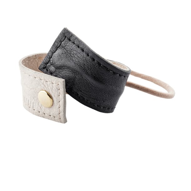 Corinne Leather Band Short Bendable - Black/Cream