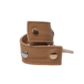 Corinne Leather Band Short Bendable Rivets - Camel