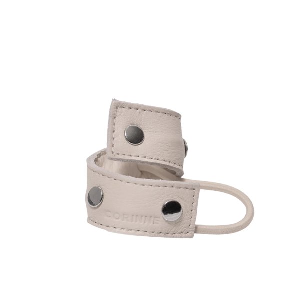 Corinne Leather Band Short Bendable Rivets - Cream