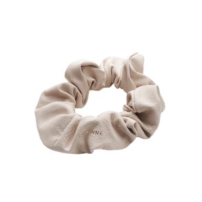 Corinne Leather Scrunchie - Cream