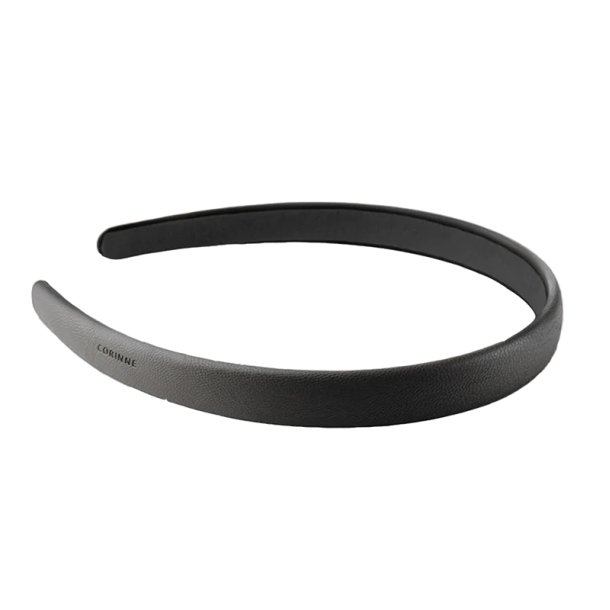 Corinne Vegan Diadem Narrow Plain - Black