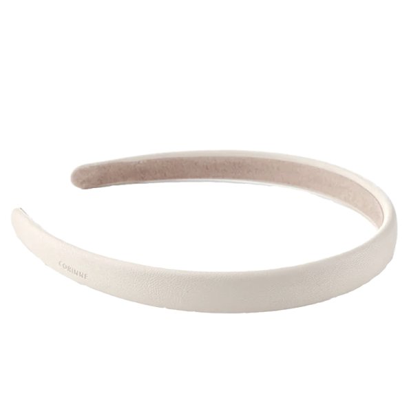 Corinne Vegan Diadem Narrow Plain - Cream