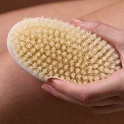 Body Dry Brush Glossy White Normal Skin