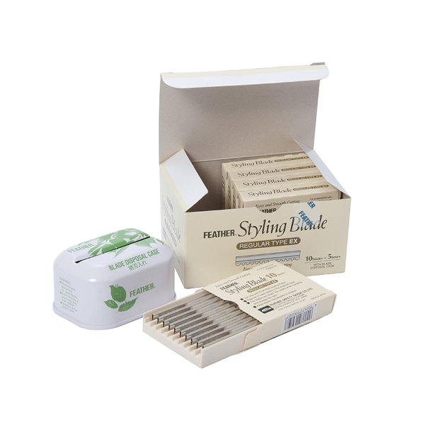 Feather Razor blade, 5x10 stk. inkl. box